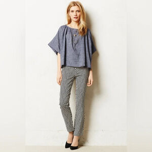 CARTONNIER by ANTHROPOLOGIE Crosshatched Charlie Trousers